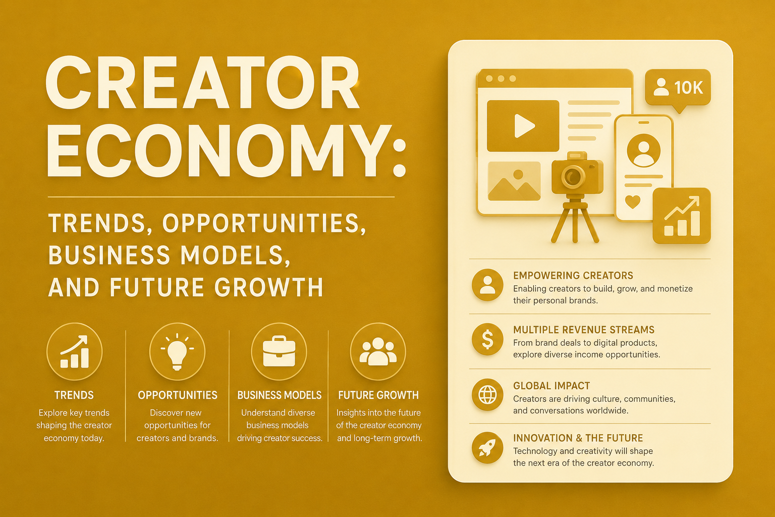 Creator Economy: Trends, Opportunities, Business Models, and Future Growth