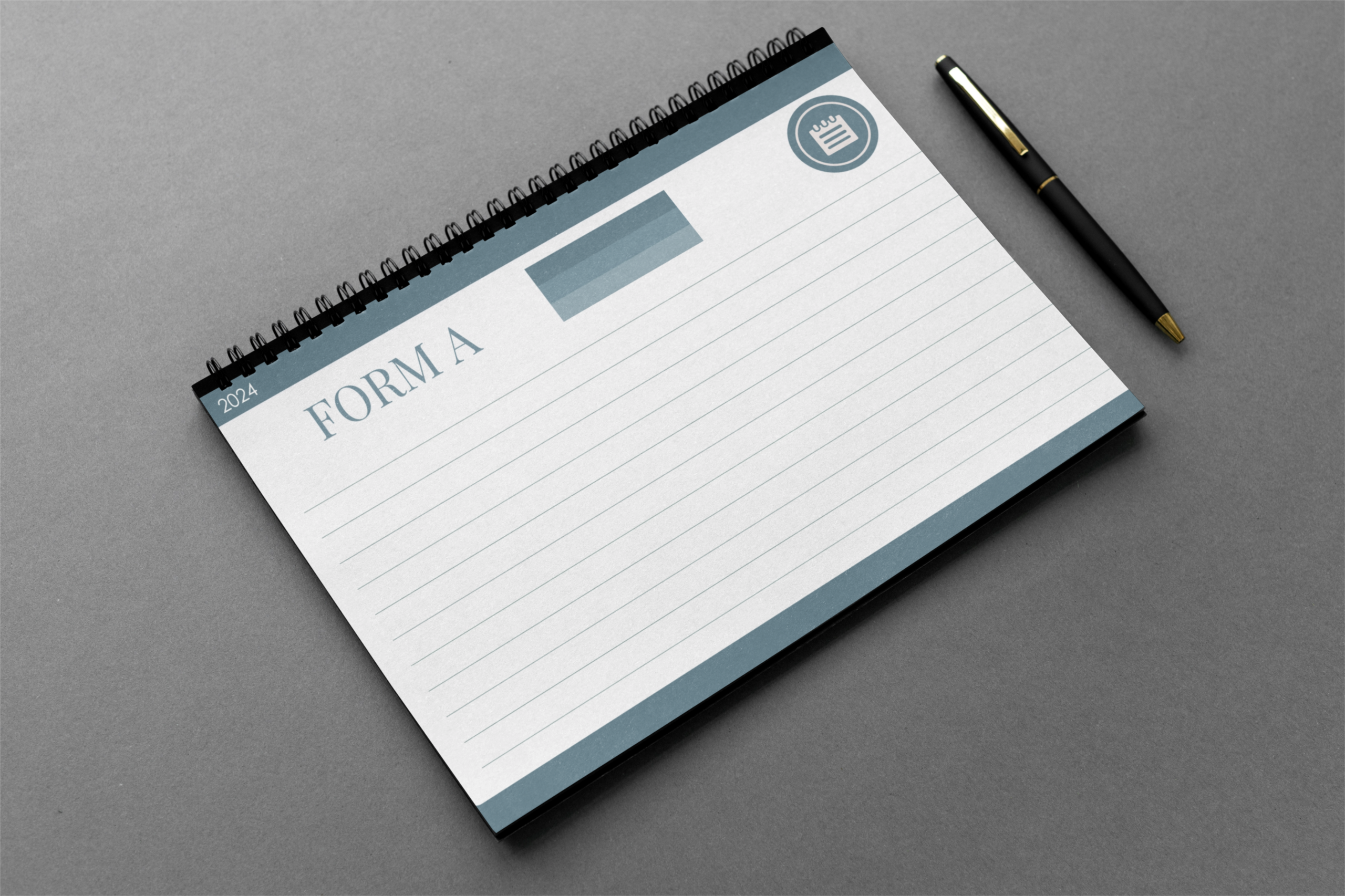 A form page with a pen